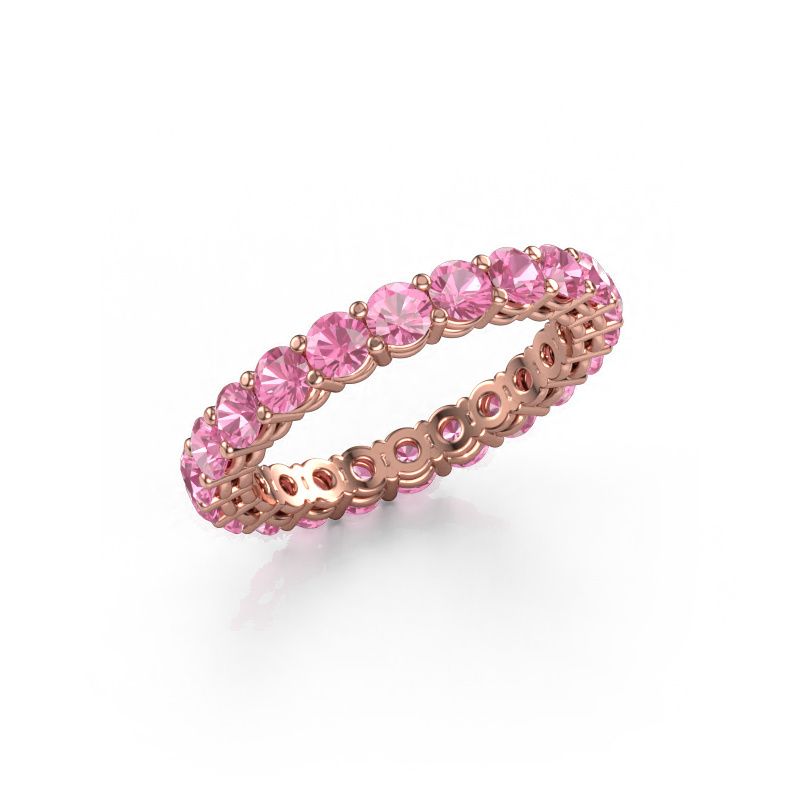 Stackable ring Michelle full 3.0 585 rose gold pink sapphire 3 mm