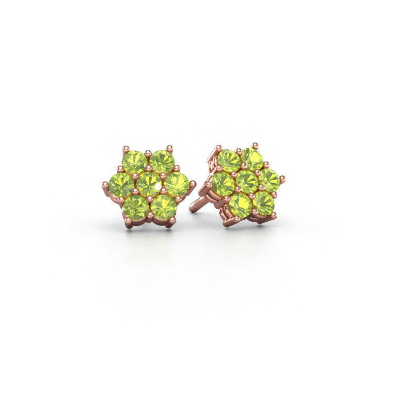 Stud earrings Bonita 585 rose gold peridot 2.4 mm