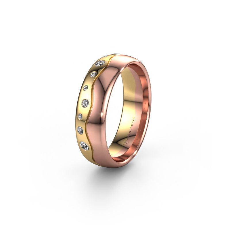 Wedding ring WH0717L36AP 585 gold lab-grown diamond ±6x1.7 mm