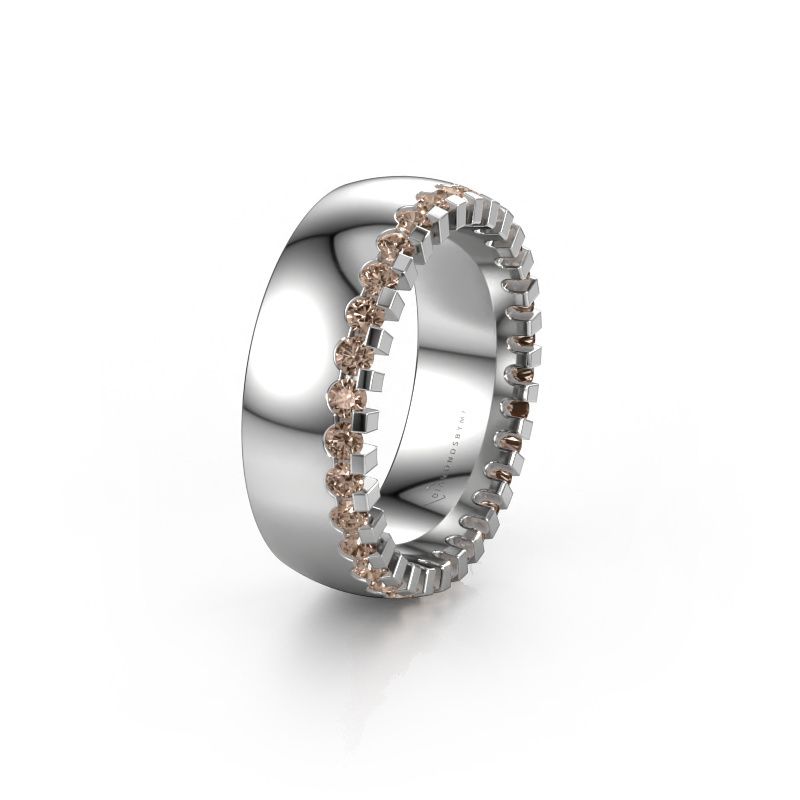 Ehering WH6120L27C 585 Weißgold Braun Diamant ±7x2.2 mm