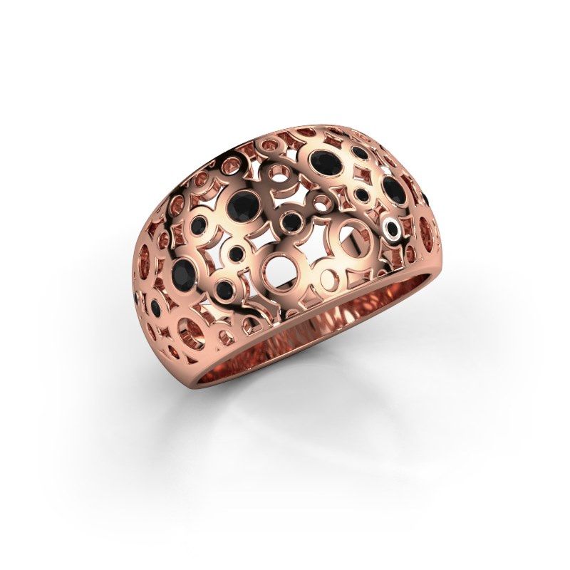 Image de Bague Jaylinn 2<br/>585 or rose<br/>Diamant noir 0.324 crt