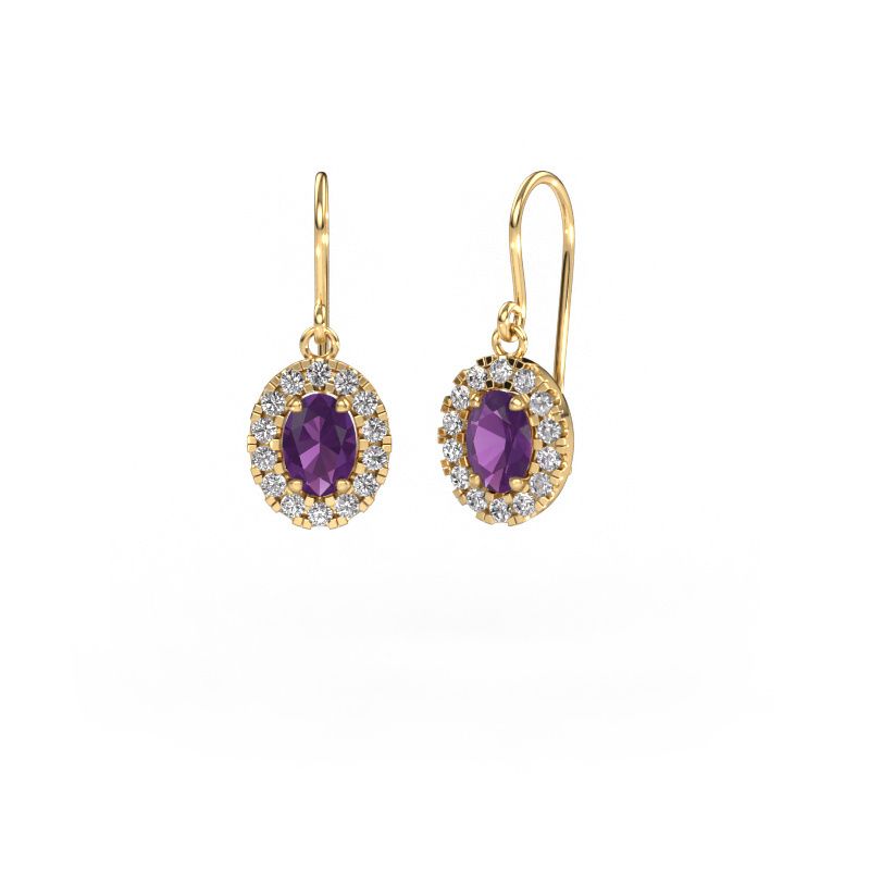 Drop earrings Jorinda 1 585 gold amethyst 7x5 mm