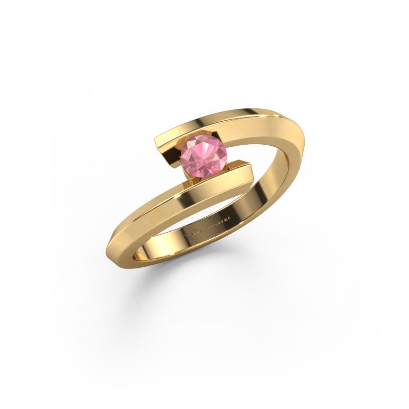 Ring Paulette 585 gold tourmaline pink 3.4 mm