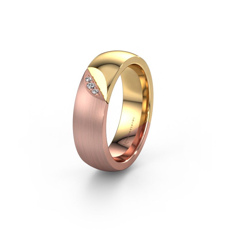 Alliance WH2007L 585 or rose diamant synthétique ±6 x 2 mm