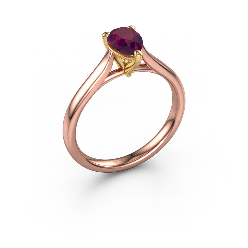 Verlovingsring Mignon PER 1 585 rosé goud rhodoliet 7x5 mm