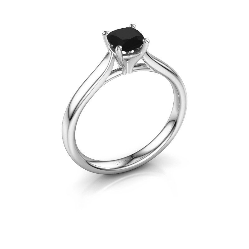 Afbeelding van Verlovingsring Mignon cus 1 925 zilver zwarte diamant 0.70 crt