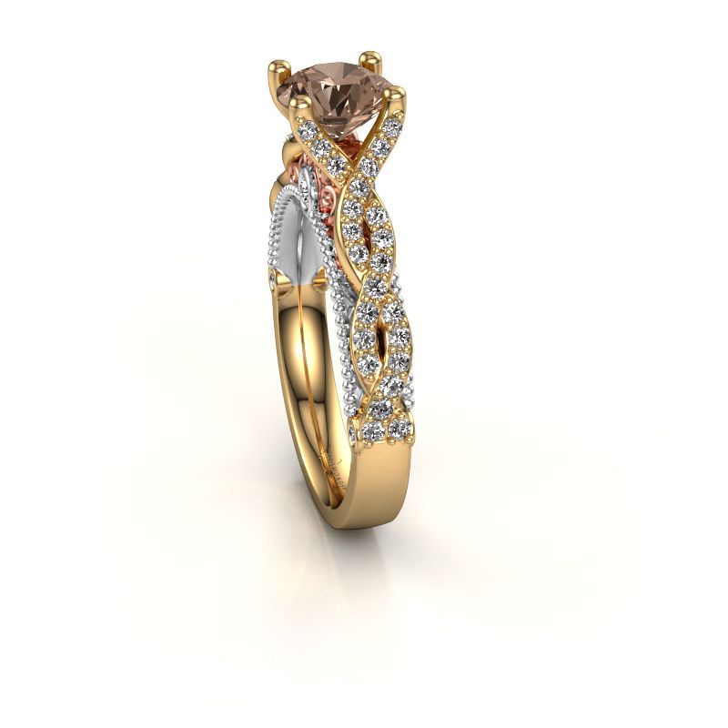 Afbeelding van Verlovingsring Chantelle 585 goud bruine diamant 1.399 crt