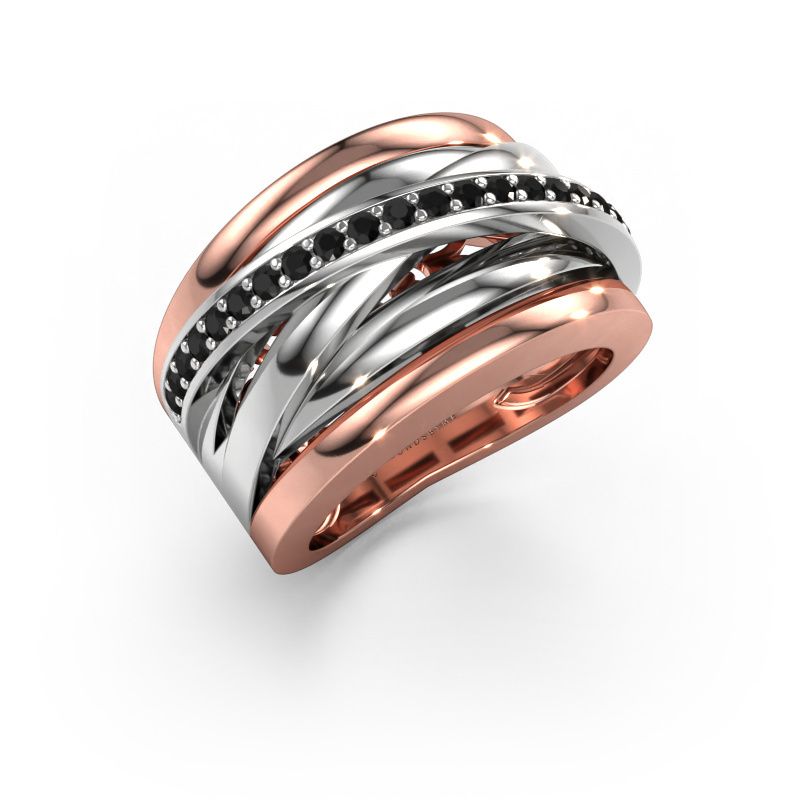 Ring Clair 1 585 rose gold black diamond 0.378 crt