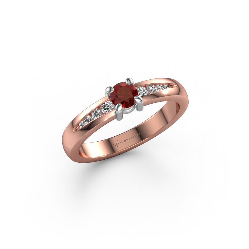 Engagement ring Zohra 585 rose gold garnet 4 mm