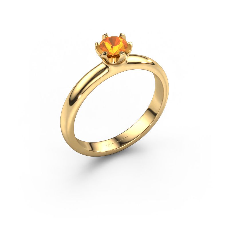 Engagement ring Lorretta 585 gold citrin 4.7 mm