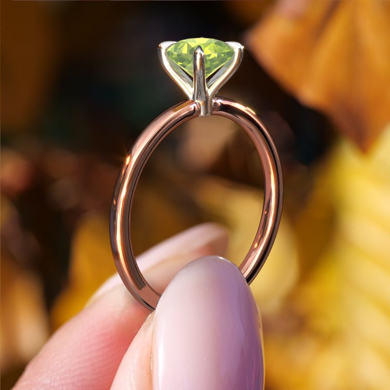 Image of Engagement Ring Crystal Cus 1<br/>585 rose gold<br/>Peridot 5.5 mm