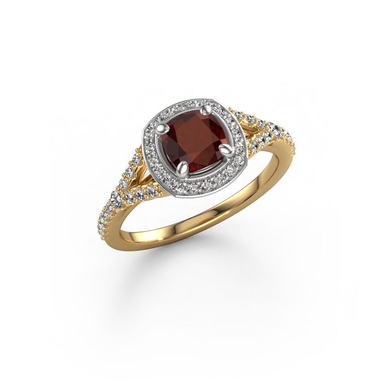 Verlobungsring Pamela CUS 585 Gold Granat 5.5 mm