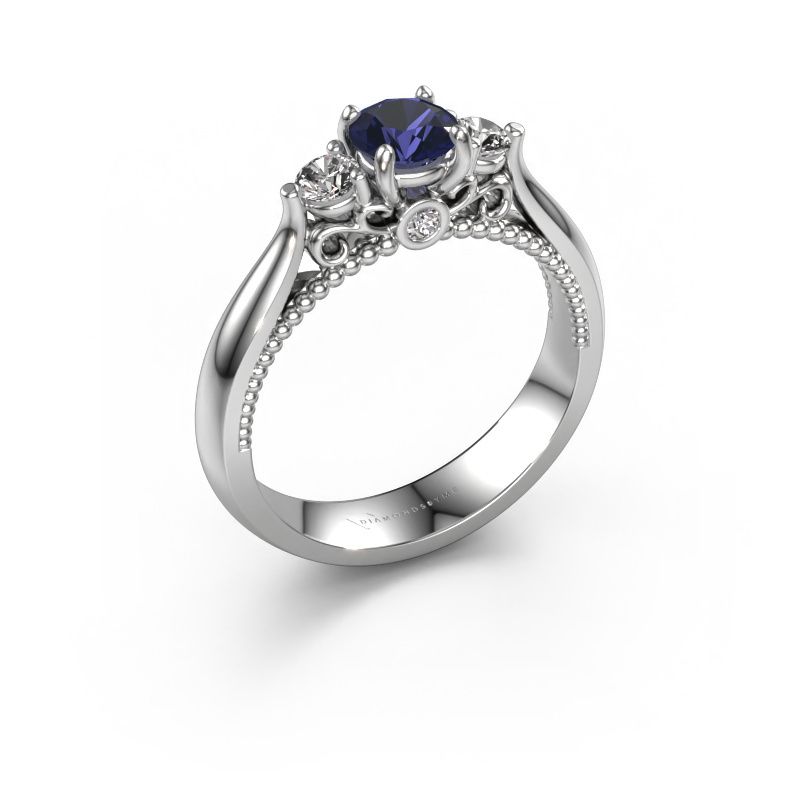 Engagement ring Tiffani 950 platinum sapphire 5 mm