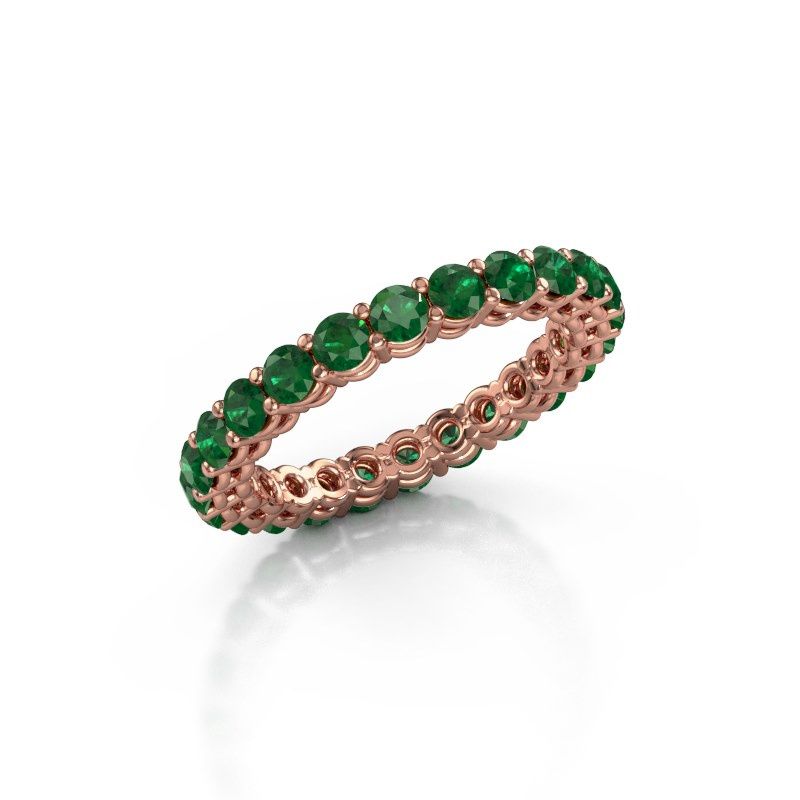 Image of Stackable ring Michelle full 2.7 585 rose gold emerald 2.7 mm