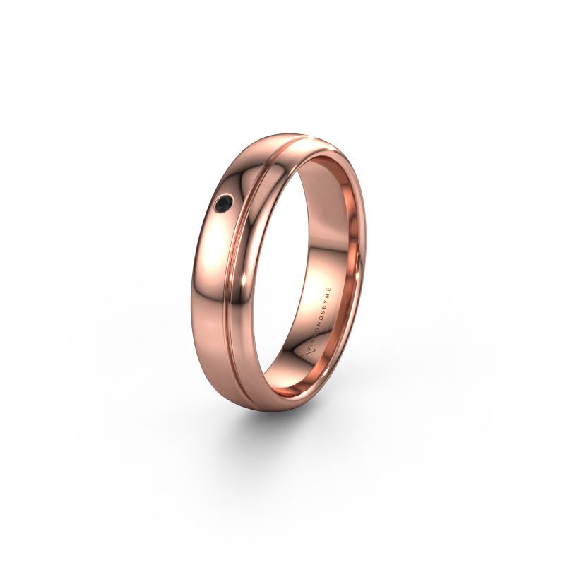 Wedding ring WH0301L35AP 585 rose gold black diamond ±5x1.7 mm