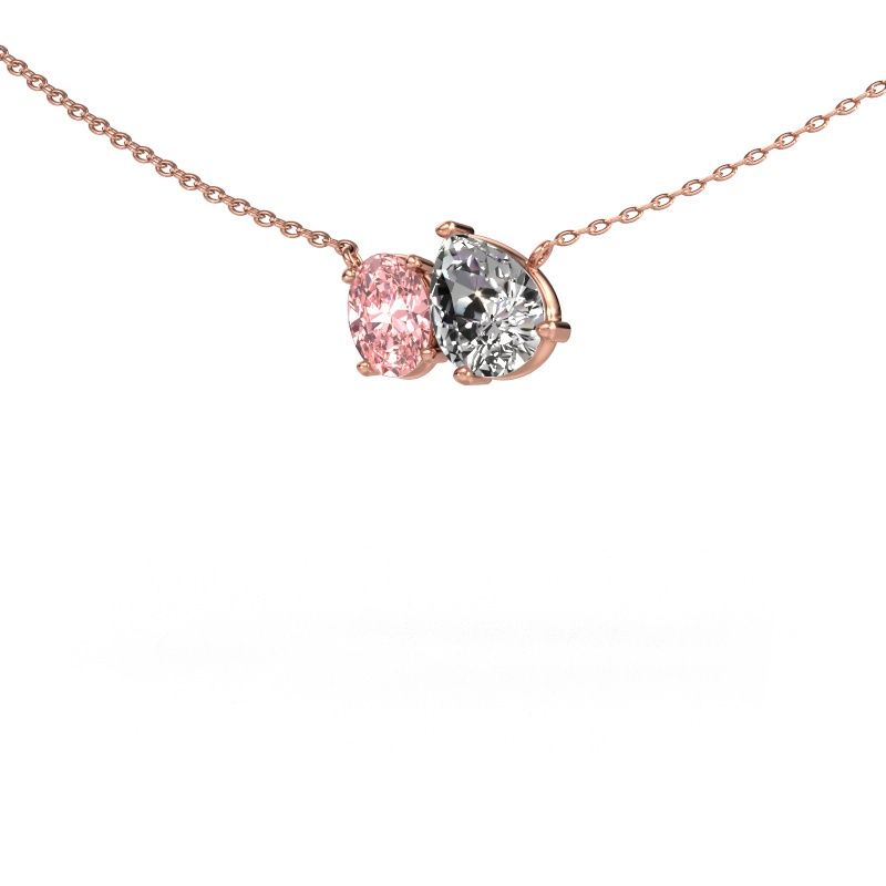 Anhänger Toi et Moi PER OVL 585 Roségold Diamant 1.00 crt