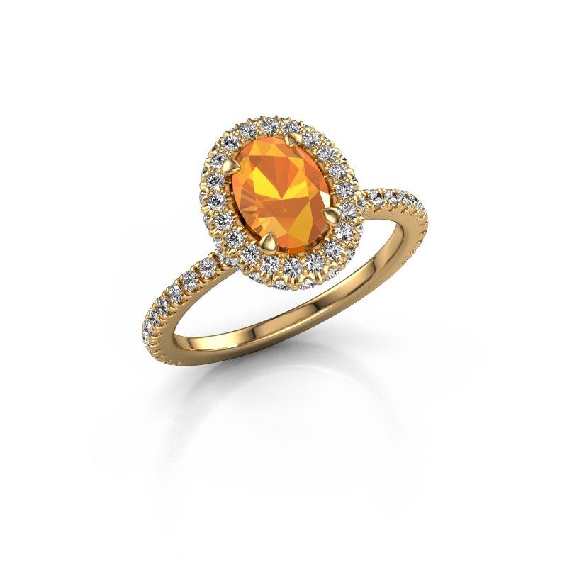Image of Engagement ring Talitha OVL 585 gold citrin 7x5 mm