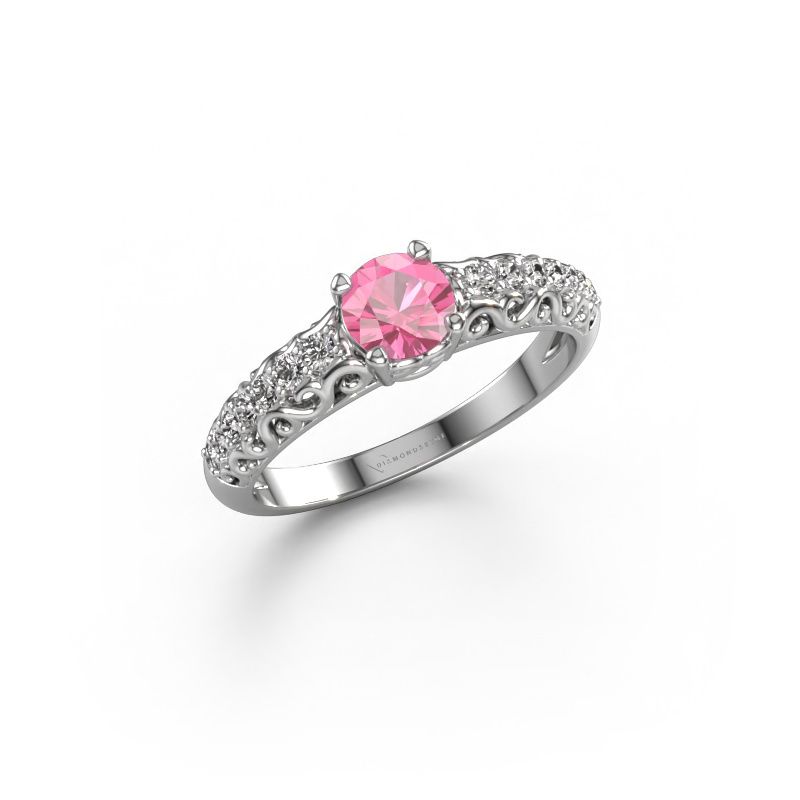 Engagement ring Mellie 950 platinum pink sapphire 5 mm