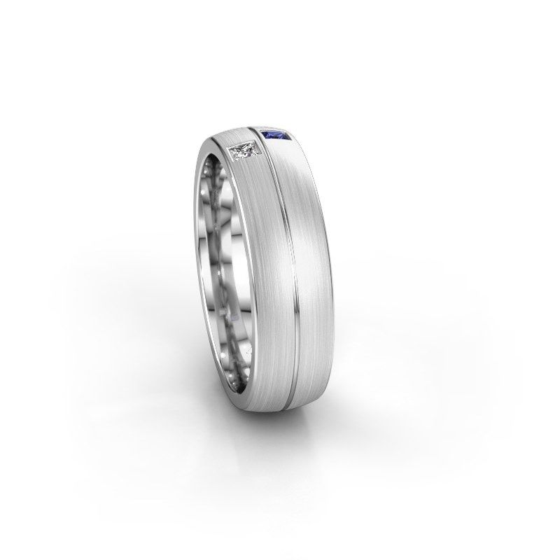 Image of Wedding ring WH0250L26BM<br/>950 platinum ±6x2 mm<br/>Sapphire