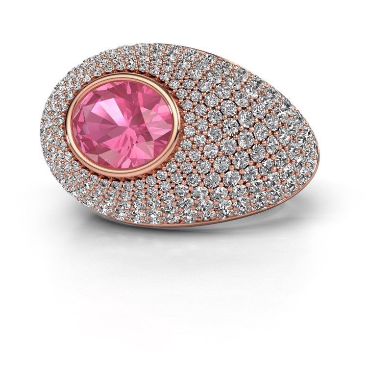 Afbeelding van Ring Armida<br/>585 rosé goud<br/>Roze saffier 9x7 mm