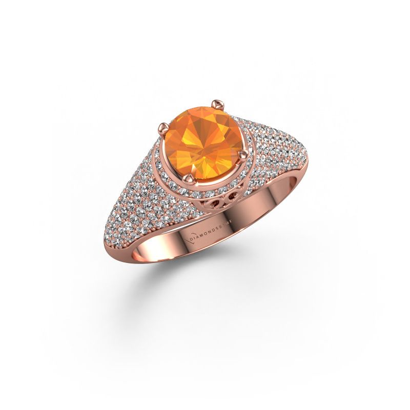 Bague Sharee 585 or rose citrine 6.5 mm