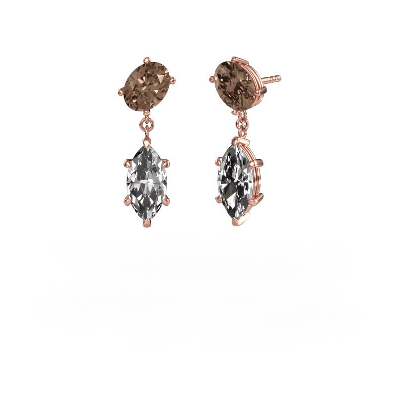 Ohrhänger Toi et Moi OVL-MRQ 585 Roségold Braun Diamant 5.20 crt