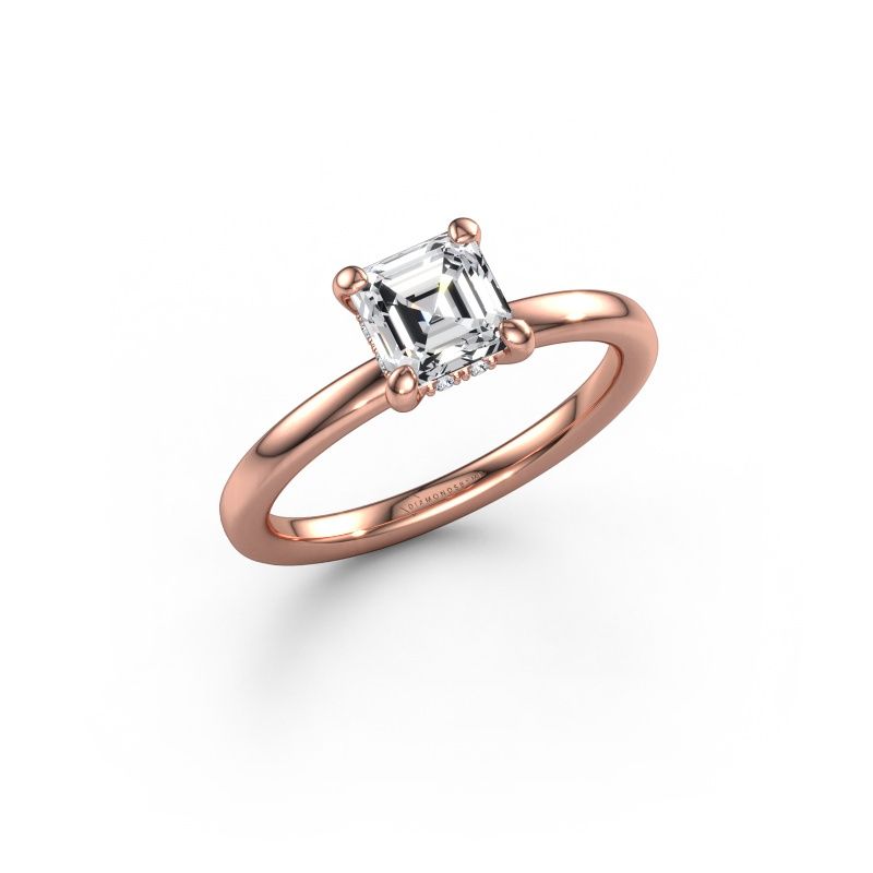 Engagement ring Simone ASC 2 585 rose gold lab grown diamond 1.00 crt