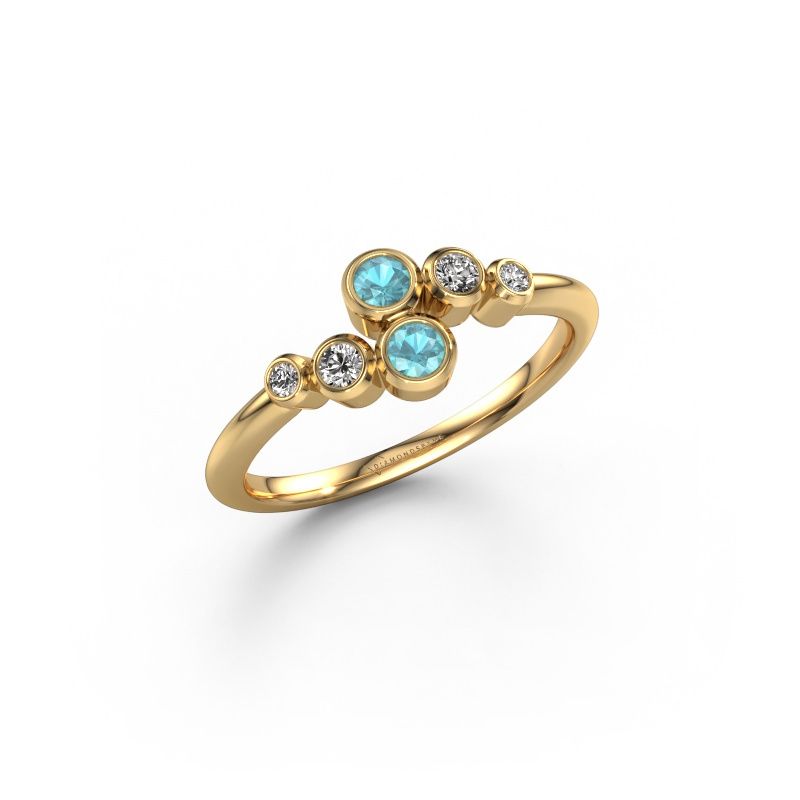 Ring Lonnie 585 gold blue topaz 2.5 mm
