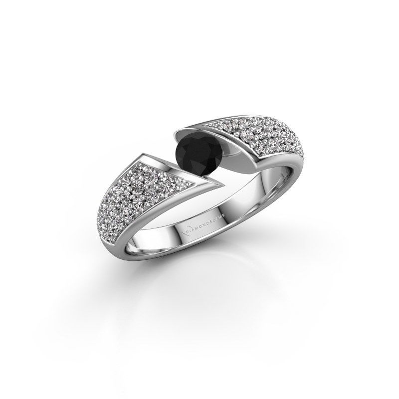 Image of Engagement ring hojalien 3<br/>585 white gold<br/>black diamond 0.79 crt