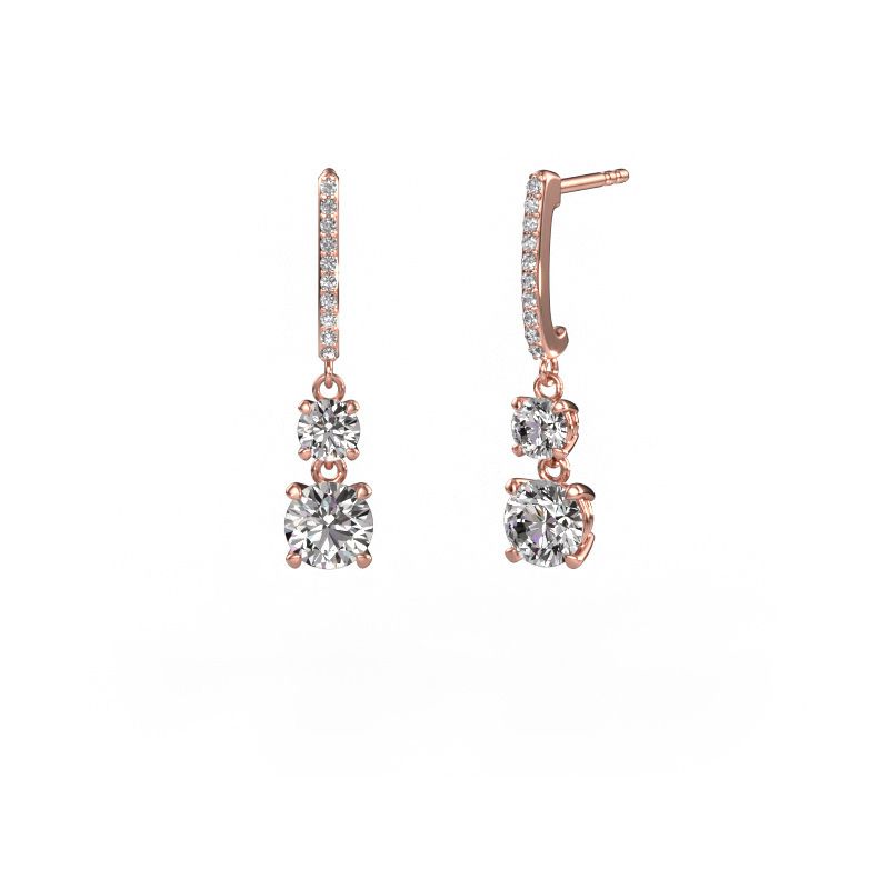 Drop earrings Tanja 2 585 rose gold lab grown diamond 2.334 crt