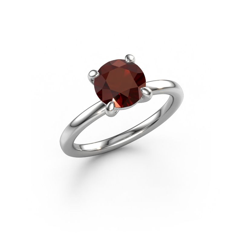 Verlobungsring Simone RND 1 950 Platin Granat 7.3 mm