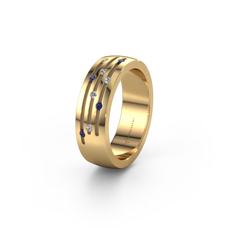Wedding ring WH0134L26B 585 gold sapphire ±6x2 mm