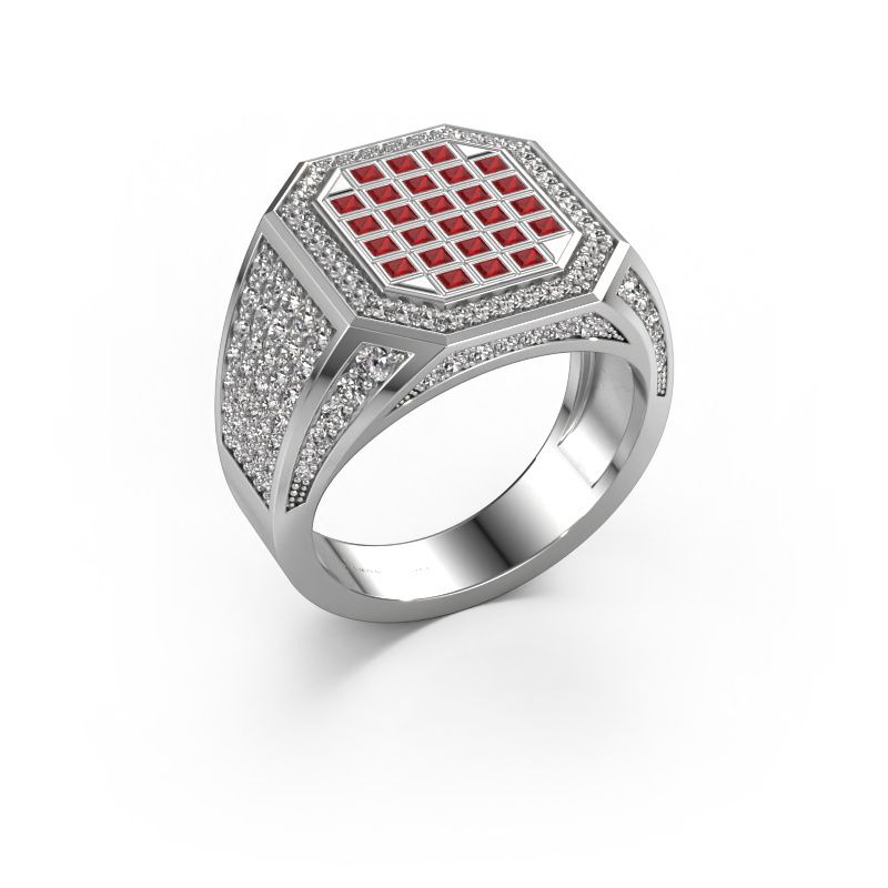 Men's ring Bjorn 950 platinum ruby 1.5 mm