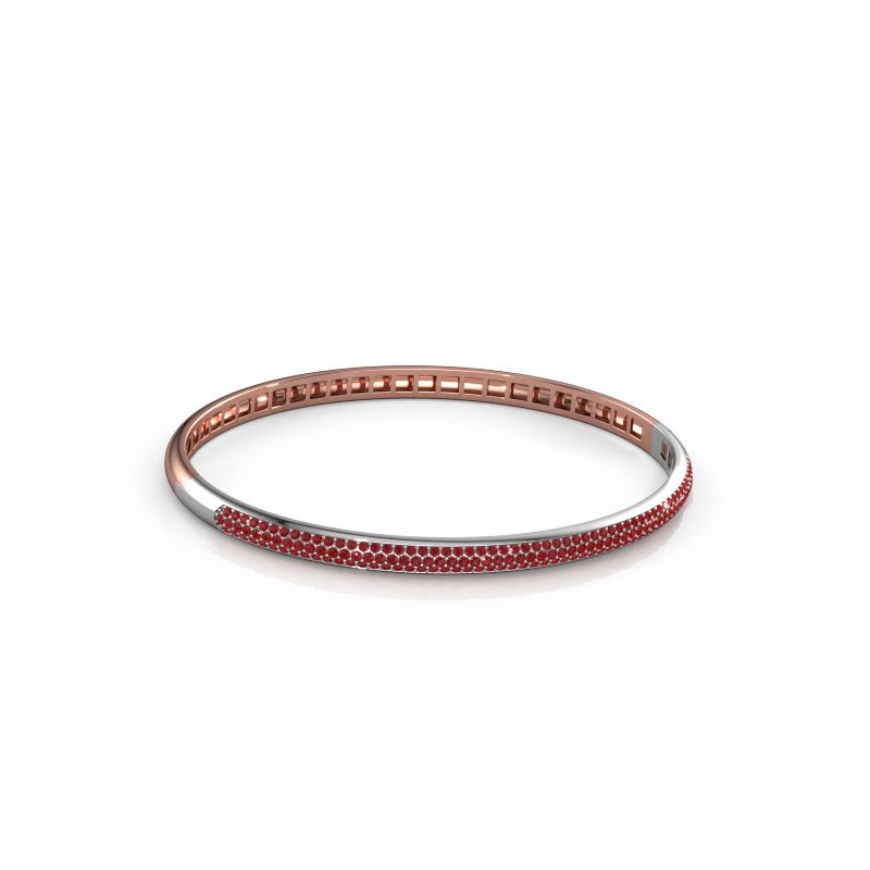 Bracelet jonc Emely 4mm 585 or rose rubis 1.1 mm