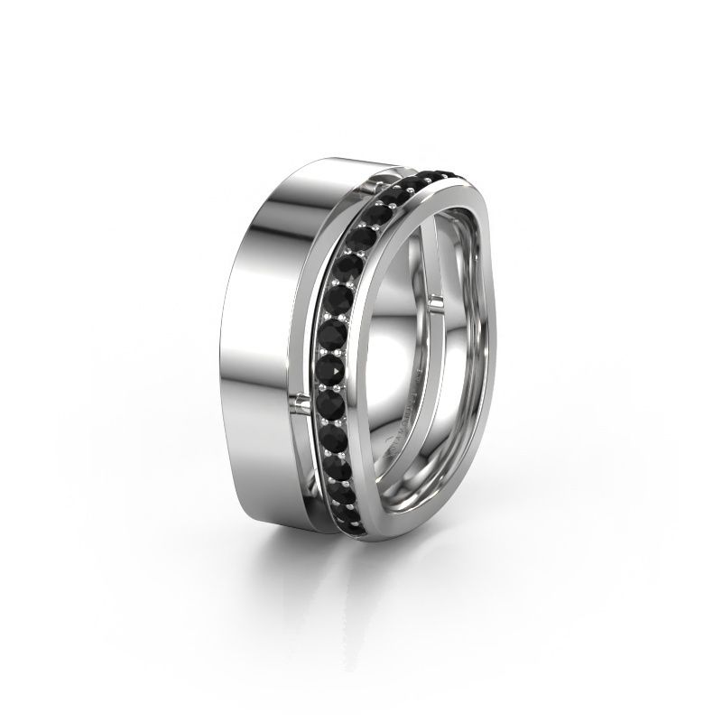 Ehering WH6008L18BP 585 Weißgold Schwarz Diamant ±10x2 mm