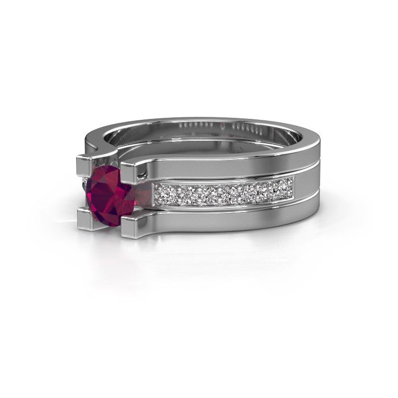 Afbeelding van Verlovingsring Myrthe 950 platina rhodoliet 5 mm