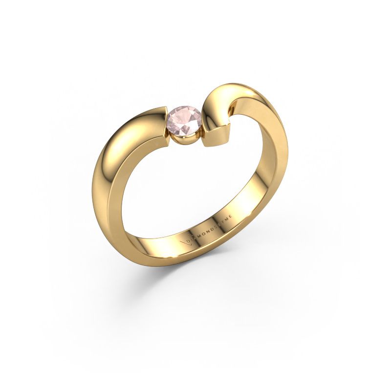 Ring Arda 585 gold morganite champagne 3.4 mm
