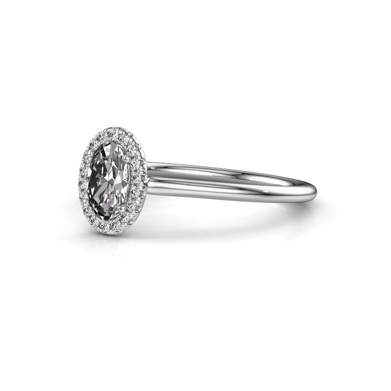 Image of Engagement ring seline ovl 1<br/>585 white gold<br/>Diamond 0.49 crt