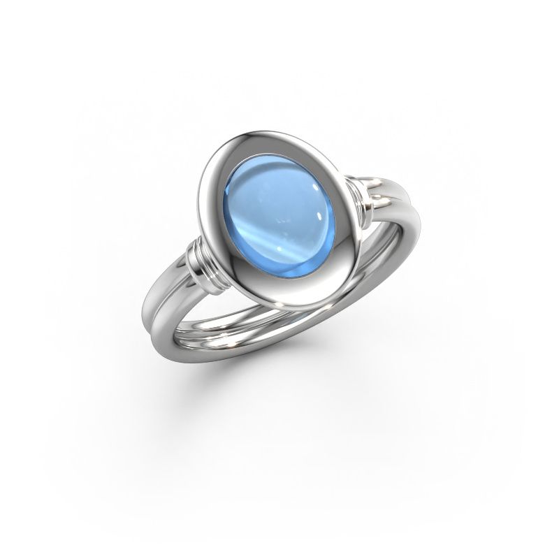 Bague Brittni 950 platine topaze bleue 7x5 mm