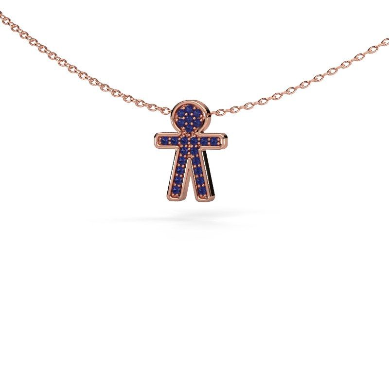 Pendentif Boy 585 or rose saphir 1 mm