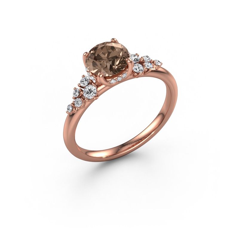Engagement ring Emma RND 585 rose gold brown diamond 1.251 crt