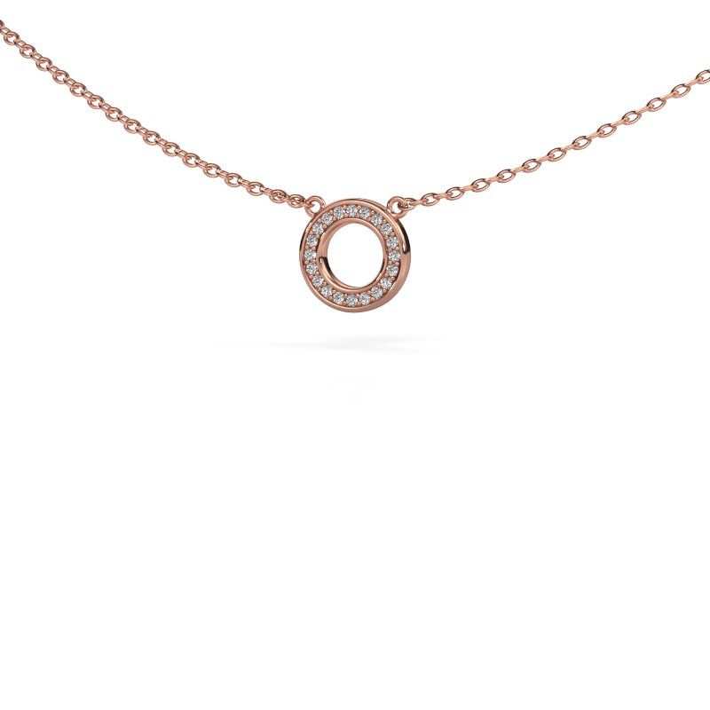 Pendant Round 2 585 rose gold diamond 0.05 crt