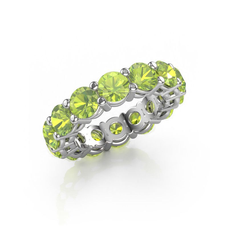 Bague superposable Michelle full 5.0 950 platine péridot 5 mm