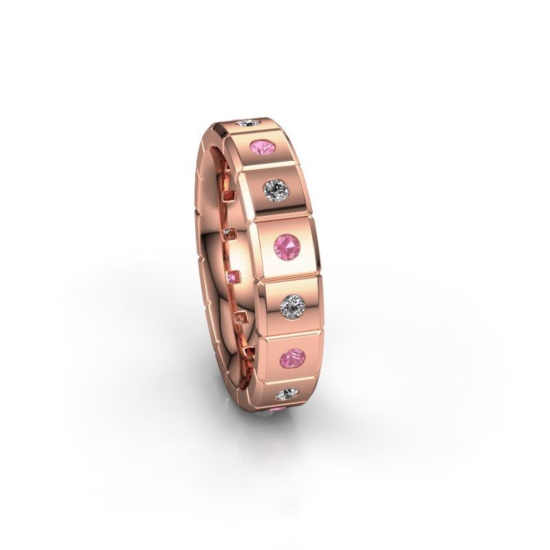 Image of Weddings ring WH2055L15DP<br/>585 rose gold ±5x2.4 mm<br/>Pink sapphire