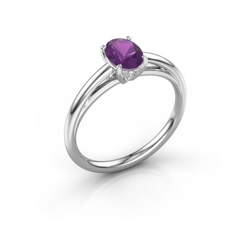 Bild von Verlobungsring haley ovl 1<br/>950 Platin<br/>Amethyst 7x5 mm