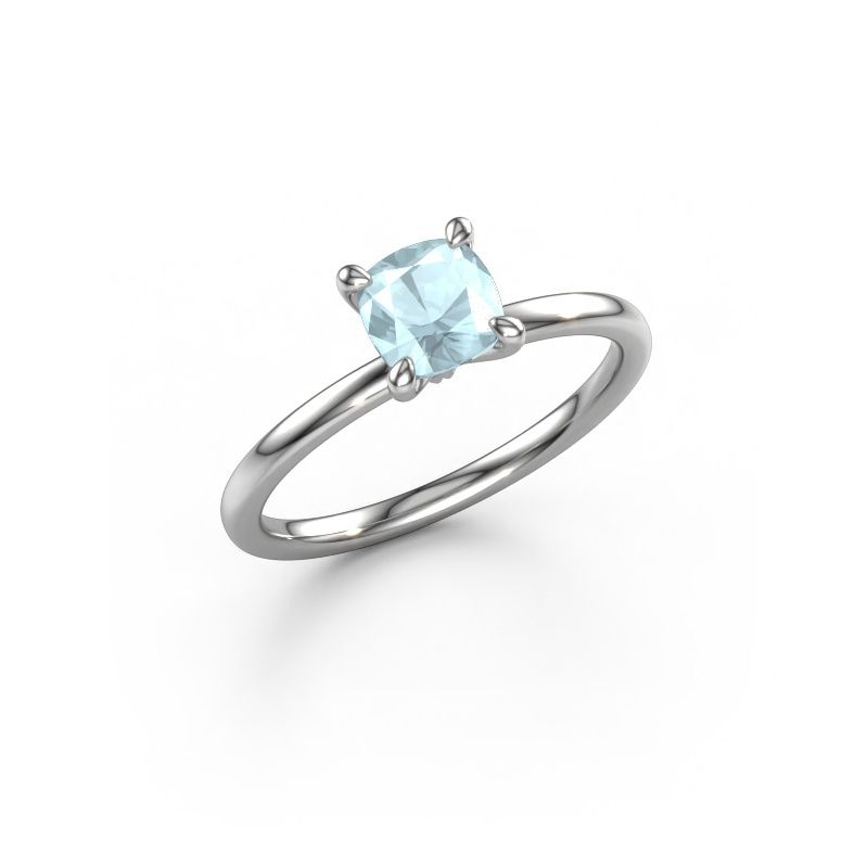 Engagement ring Crystal CUS 1 585 white gold aquamarine 5.5 mm