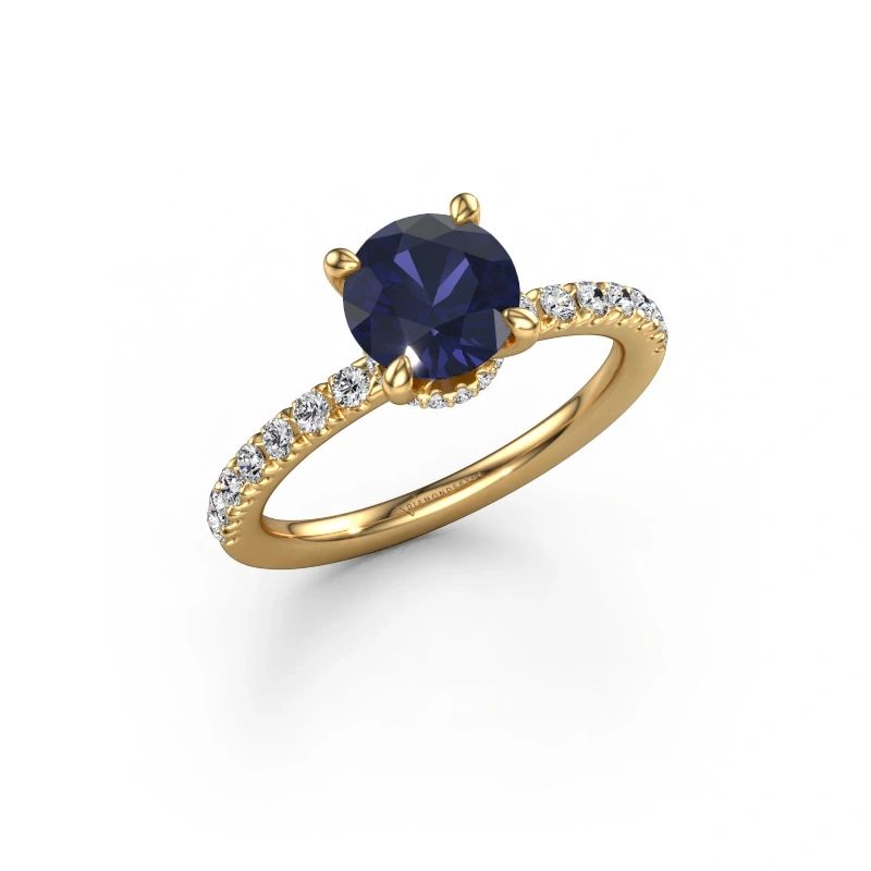 Engagement ring Crystal rnd 4 EXPRESS 585 gold sapphire 7 mm