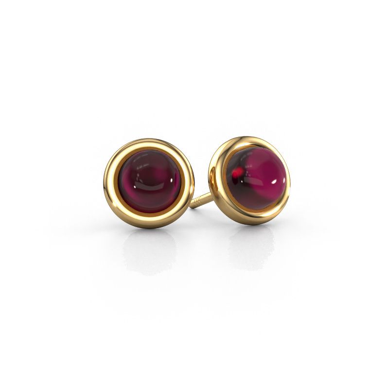 Stud earrings Jodi 585 gold garnet 4,5 mm