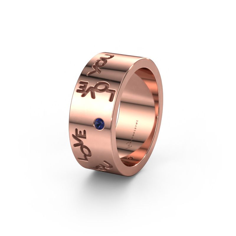 Trouwring Namering 5 585 rosé goud ±8x1.8 mm