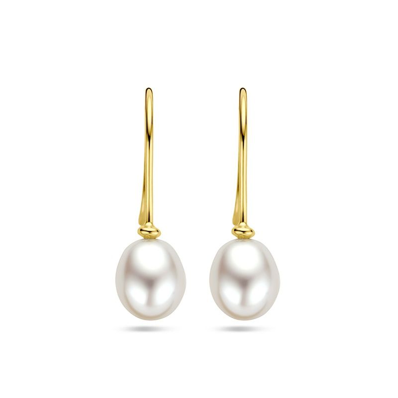 Drop earrings Allison 585 gold white pearl 8 mm